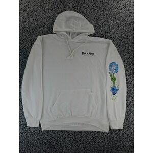 Rick & Morty Adult Swim Wubba Lubba‎ Dub-Dub Graphic Hoodie | White | Men L
